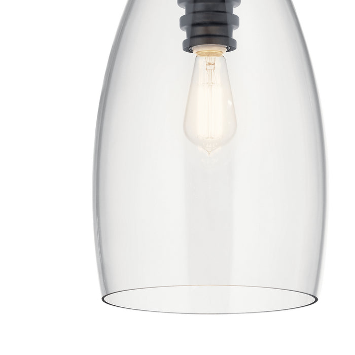 Kichler 43090BK One Light Pendant, Black