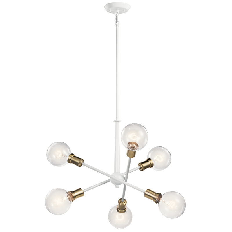 Kichler 43095WH Six Light Chandelier, White