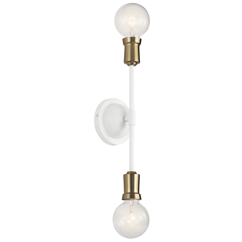 Kichler 43195WH Two Light Wall Sconce, White