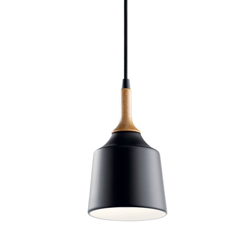 Kichler 43682BK One Light Mini Pendant, Black