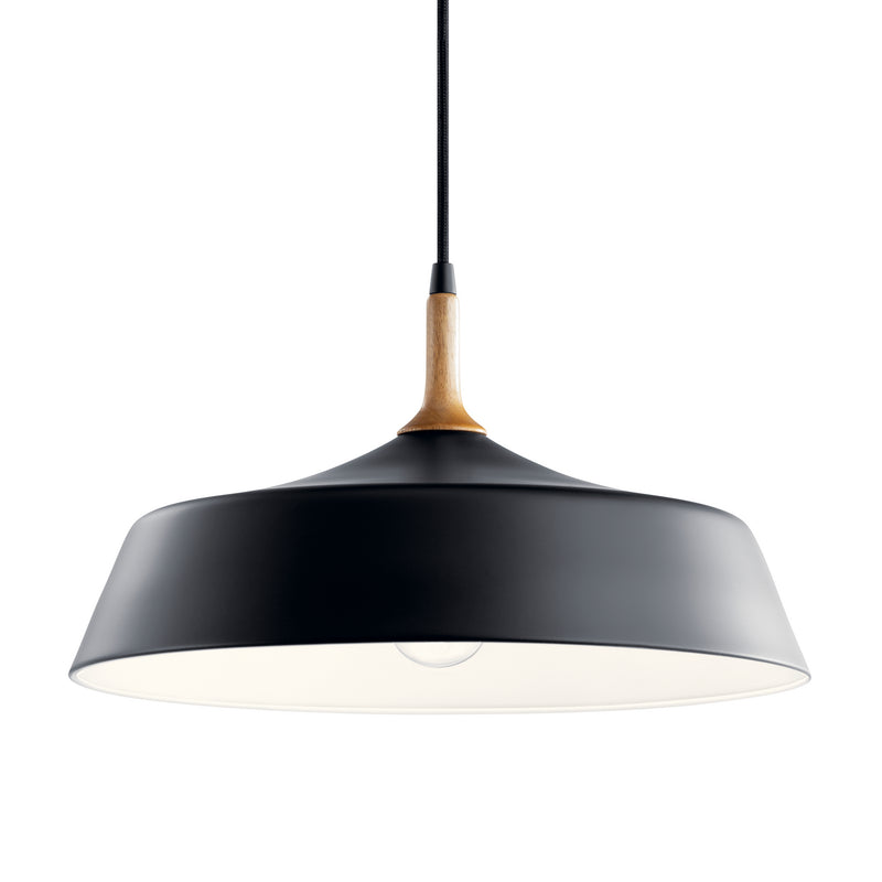 Kichler 43683BK One Light Pendant, Black