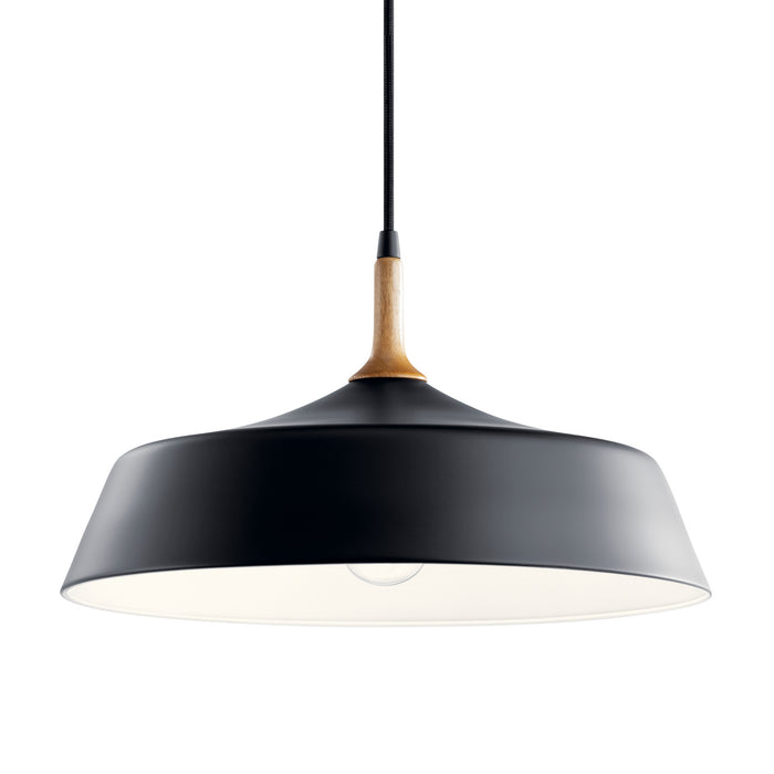 Kichler 43683BK One Light Pendant, Black