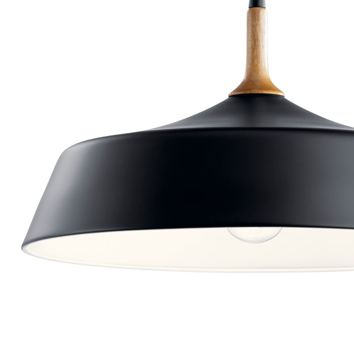Kichler 43683BK One Light Pendant, Black