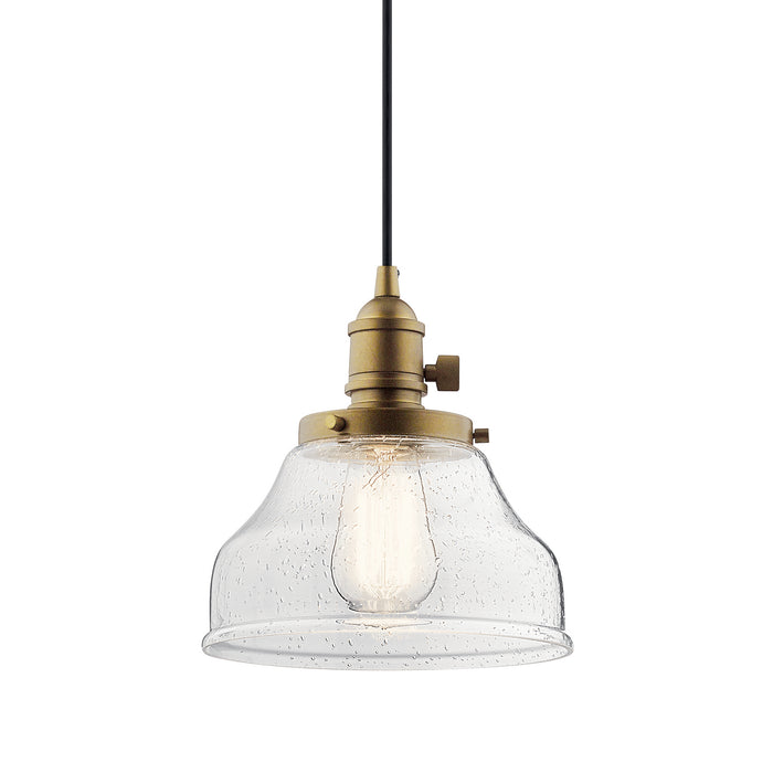 Kichler 43850NBR One Light Mini Pendant, Natural Brass