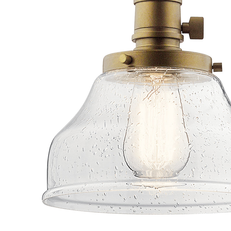Kichler 43850NBR One Light Mini Pendant, Natural Brass