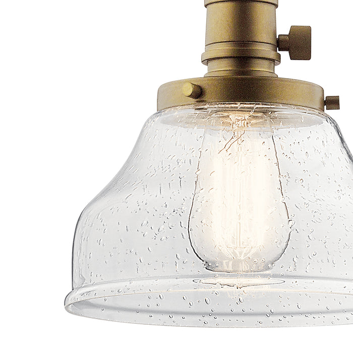 Kichler 43850NBR One Light Mini Pendant, Natural Brass