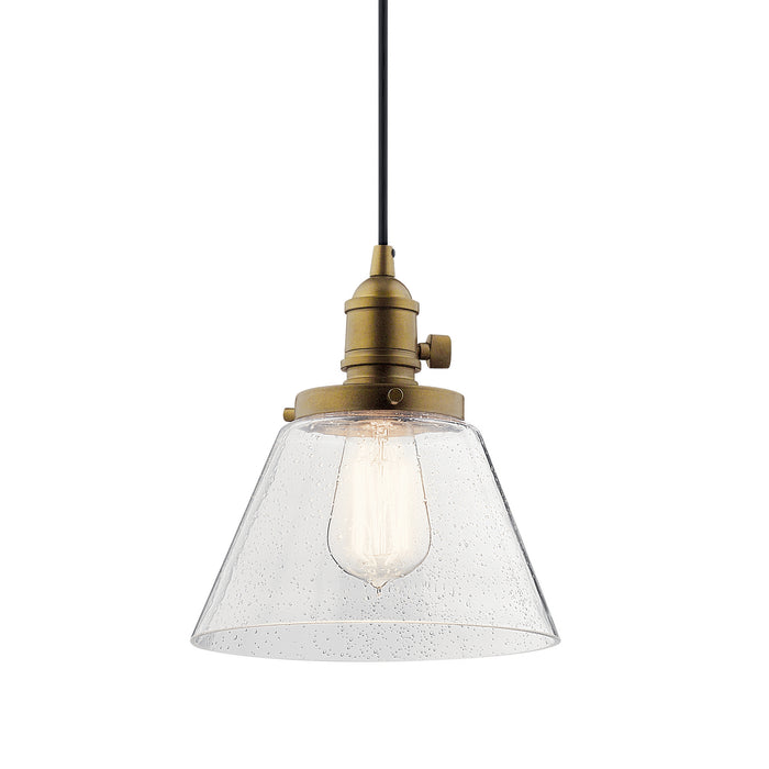 Kichler 43851NBR One Light Mini Pendant, Natural Brass