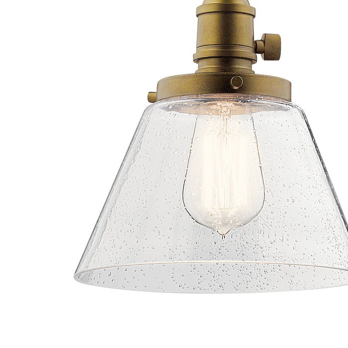 Kichler 43851NBR One Light Mini Pendant, Natural Brass
