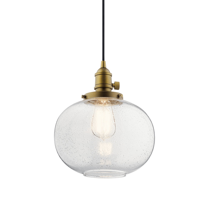 Kichler 43852NBR One Light Mini Pendant, Natural Brass