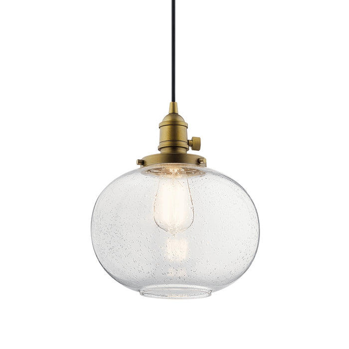 Kichler 43852NBR One Light Mini Pendant, Natural Brass