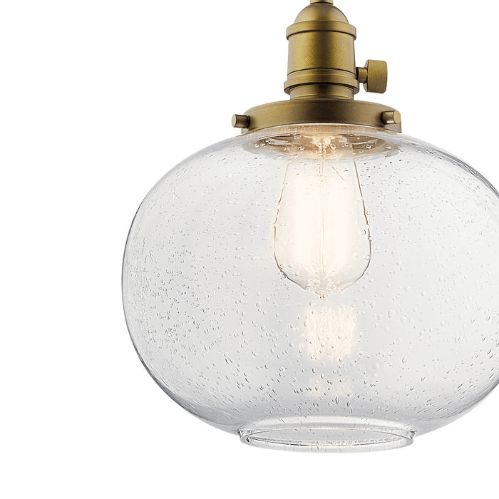 Kichler 43852NBR One Light Mini Pendant, Natural Brass