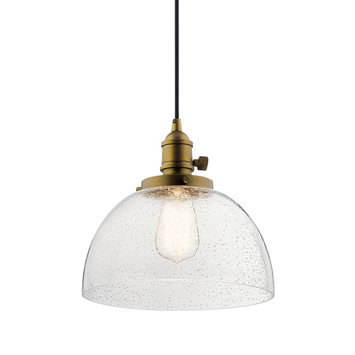 Kichler 43853NBR One Light Mini Pendant, Natural Brass