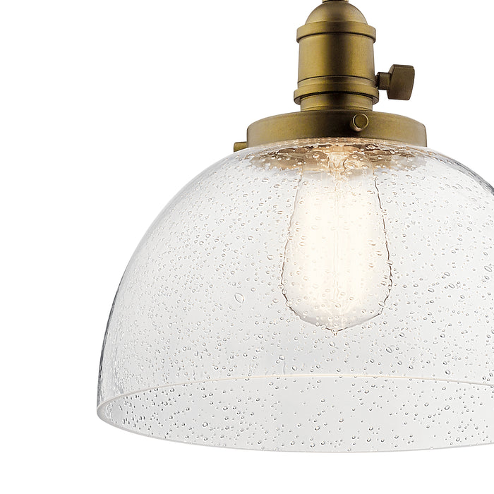 Kichler 43853NBR One Light Mini Pendant, Natural Brass