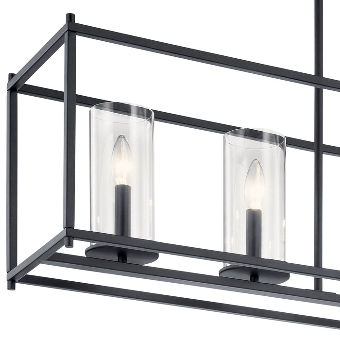 Kichler 43995BK Five Light Linear Chandelier, Black