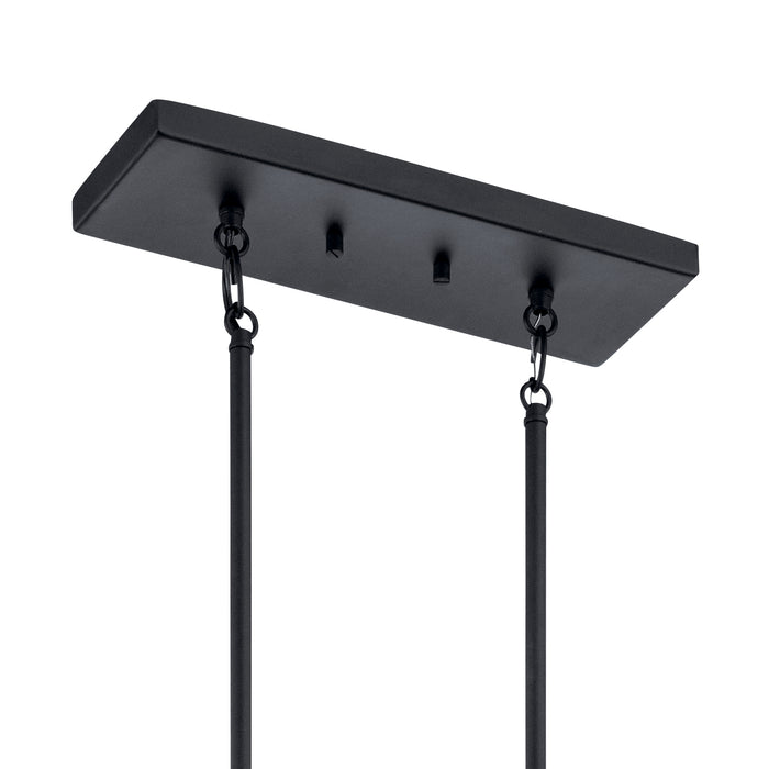 Kichler 43995BK Five Light Linear Chandelier, Black