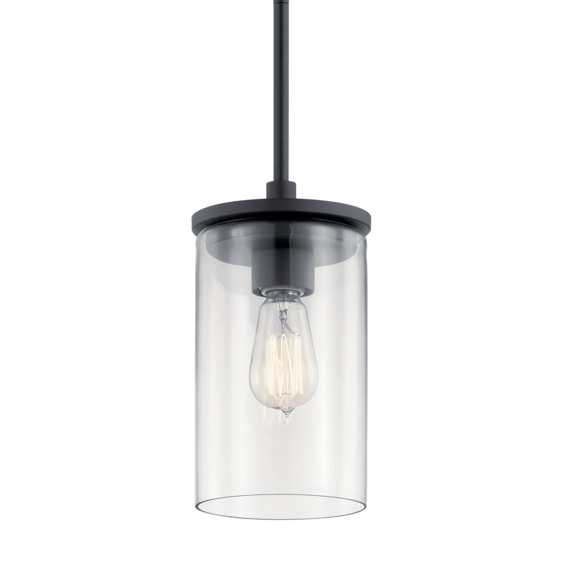 Kichler 43996BK One Light Mini Pendant, Black