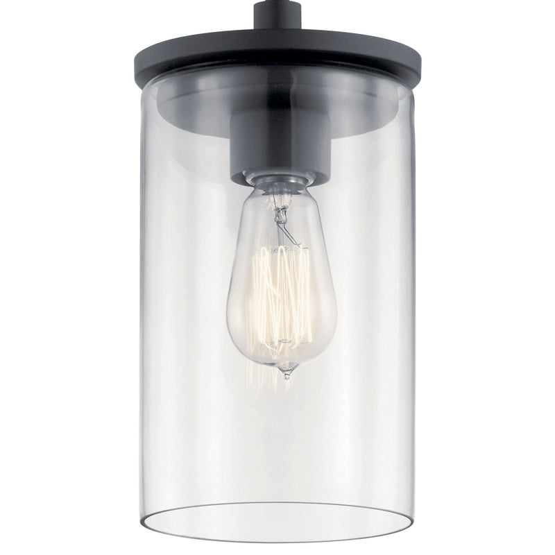Kichler 43996BK One Light Mini Pendant, Black