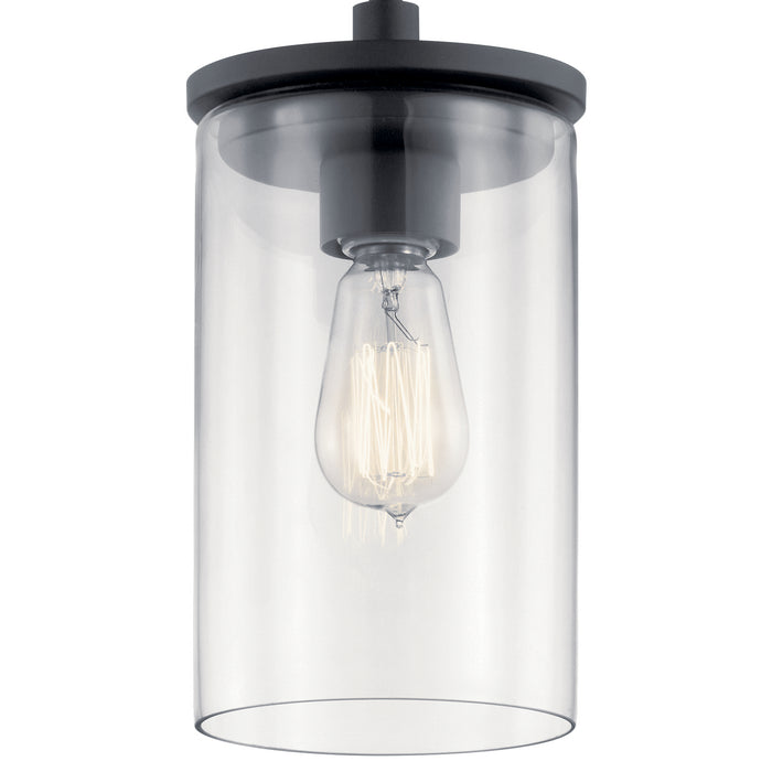 Kichler 43996BK One Light Mini Pendant, Black