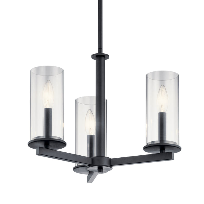 Kichler 43997BK Three Light Chandelier/Semi Flush, Black