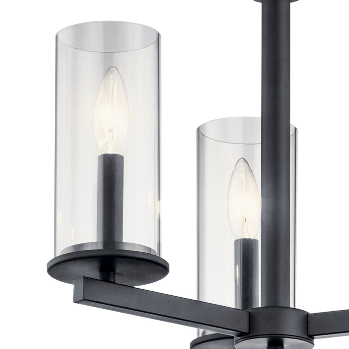 Kichler 43997BK Three Light Chandelier/Semi Flush, Black