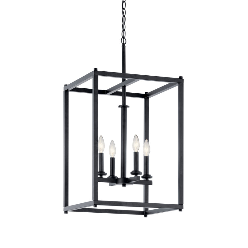 Kichler 43998BK Four Light Foyer Pendant, Black