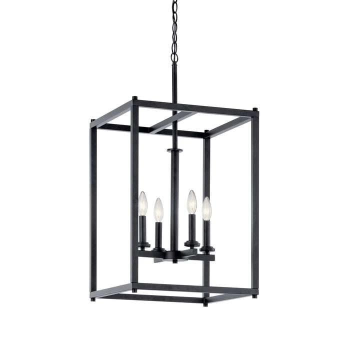 Kichler 43998BK Four Light Foyer Pendant, Black