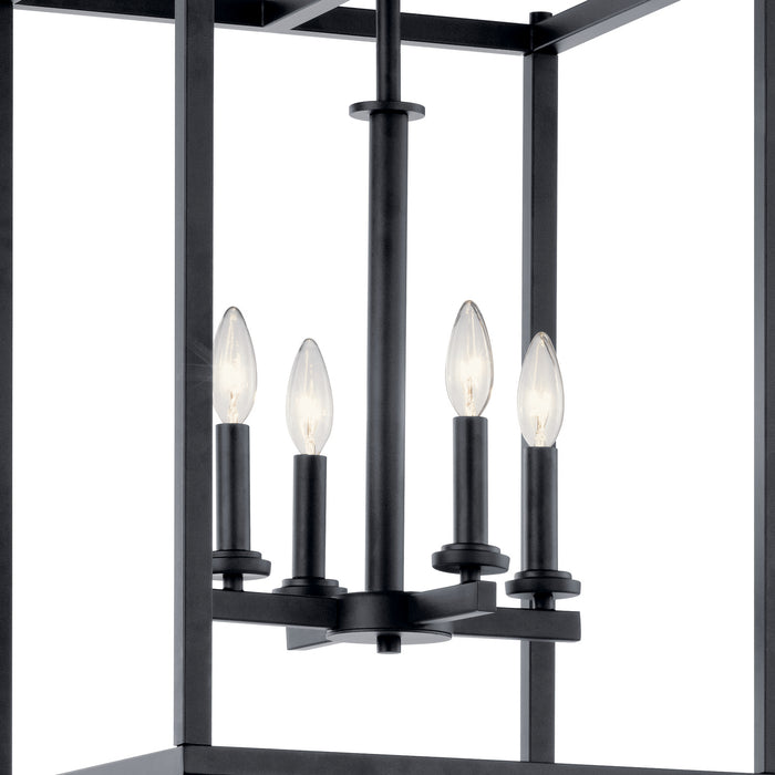 Kichler 43998BK Four Light Foyer Pendant, Black