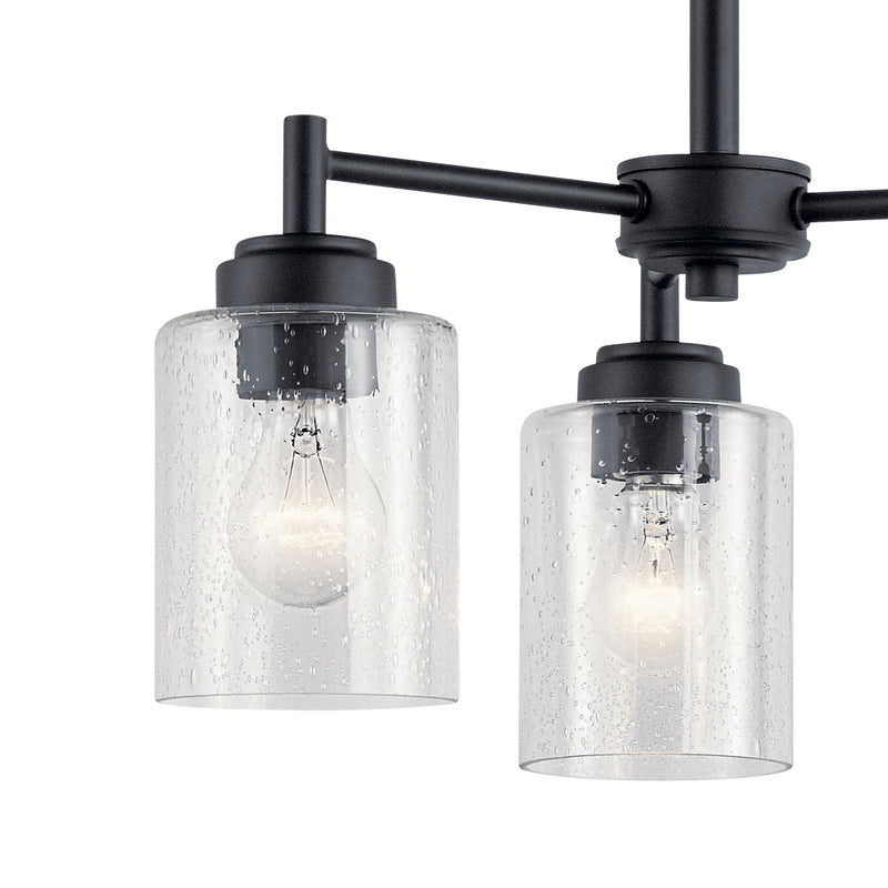 Kichler 44029BK Three Light Mini Chandelier, Black