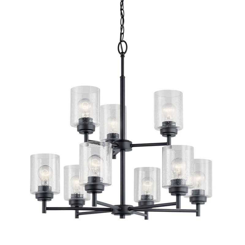 Kichler 44031BK Nine Light Chandelier, Black