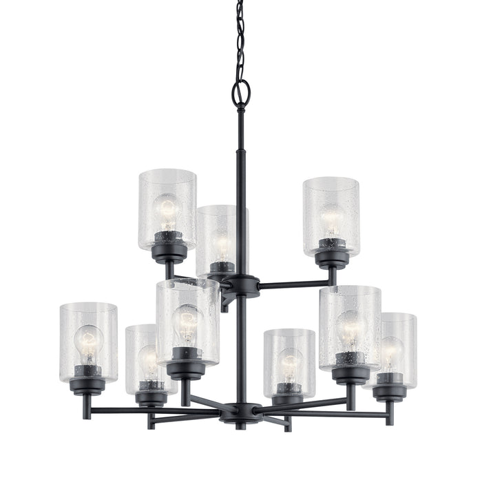 Kichler 44031BK Nine Light Chandelier, Black
