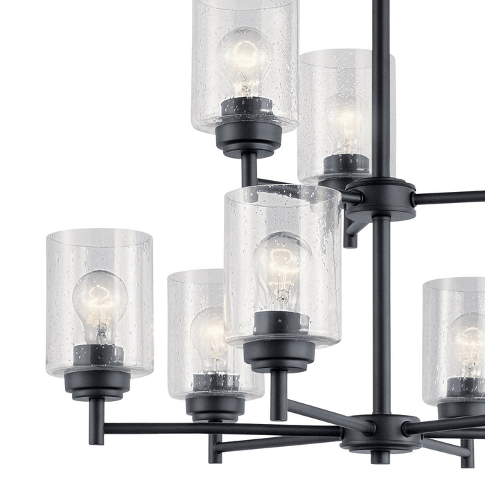 Kichler 44031BK Nine Light Chandelier, Black