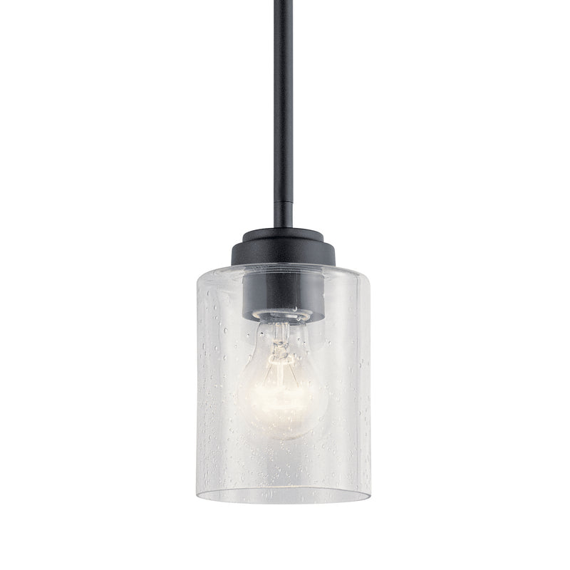 Kichler 44032BK One Light Mini Pendant, Black