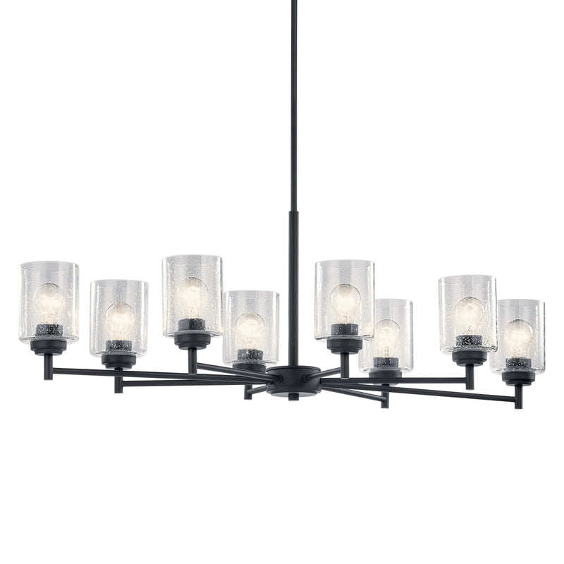 Kichler 44035BK Eight Light Chandelier, Black