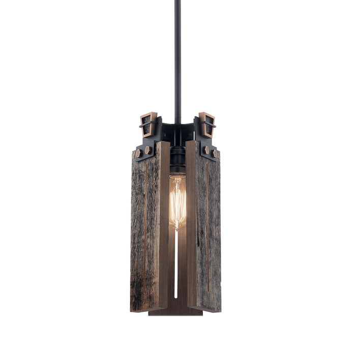Kichler 44182BKT One Light Mini Pendant, Textured Black