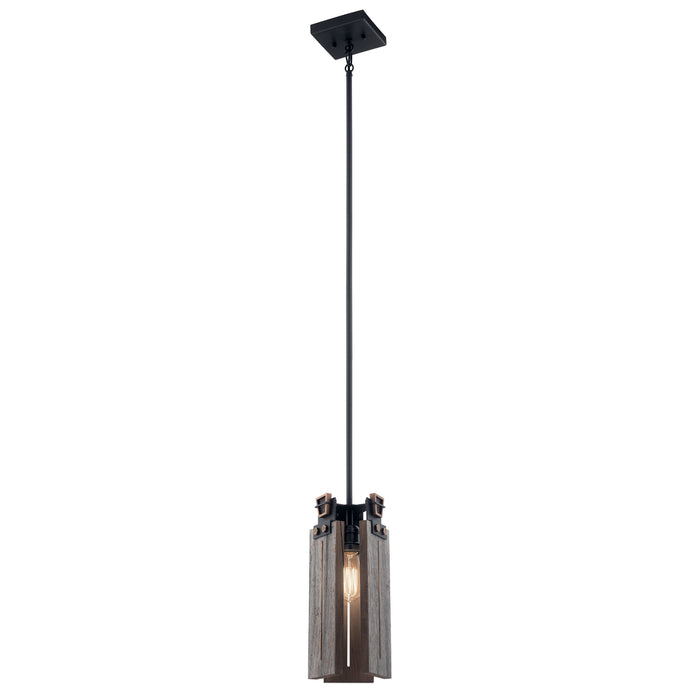 Kichler 44182BKT One Light Mini Pendant, Textured Black