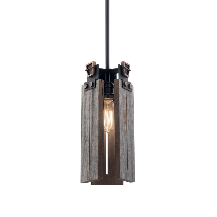 Kichler 44182BKT One Light Mini Pendant, Textured Black
