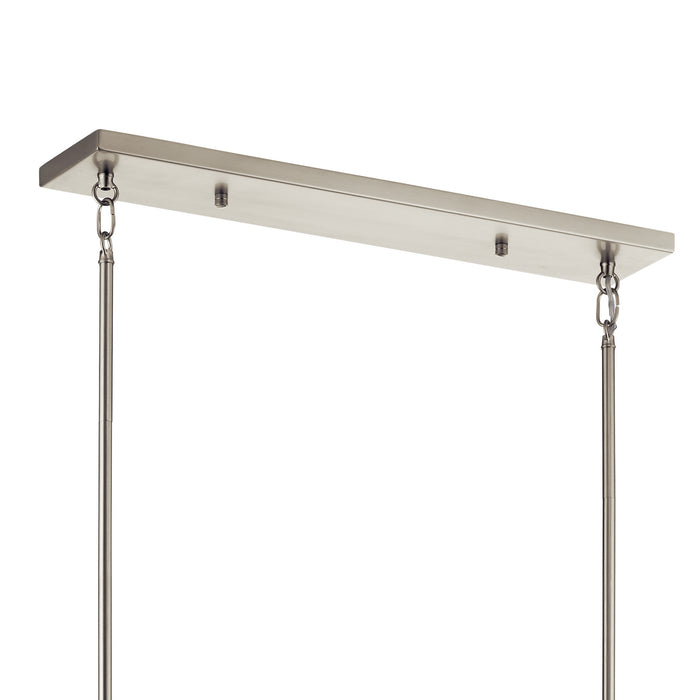 Kichler 44252NI Seven Light Linear Chandelier, Brushed Nickel