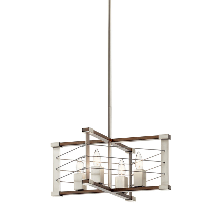 Kichler 44253NI Four Light Pendant, Brushed Nickel