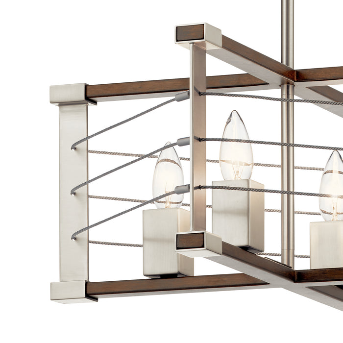 Kichler 44253NI Four Light Pendant, Brushed Nickel