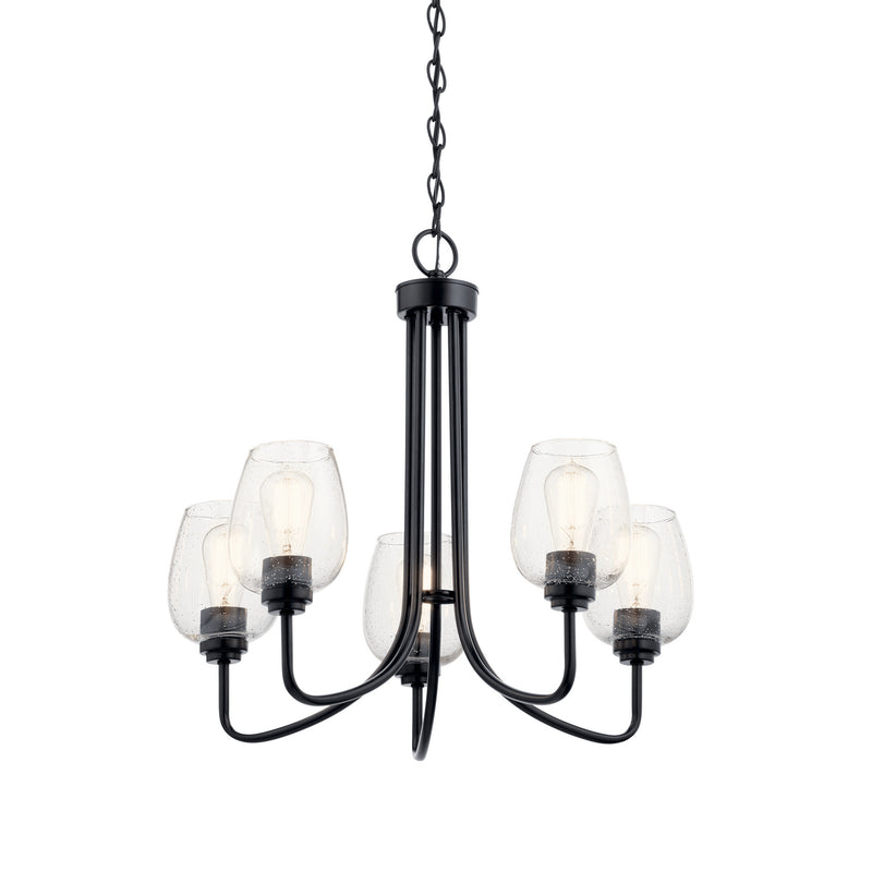 Kichler 44377BKCS Five Light Chandelier, Black