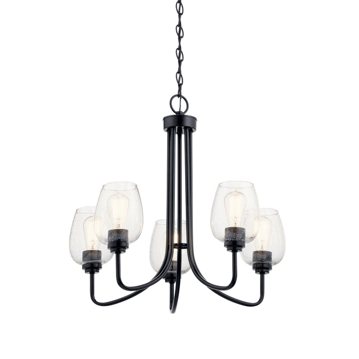 Kichler 44377BKCS Five Light Chandelier, Black