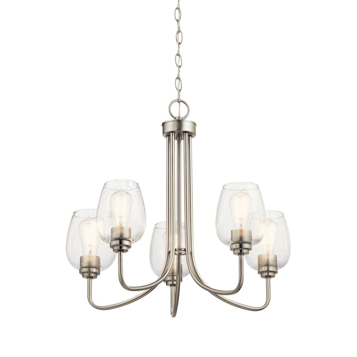 Kichler 44377NICS Five Light Chandelier, Brushed Nickel