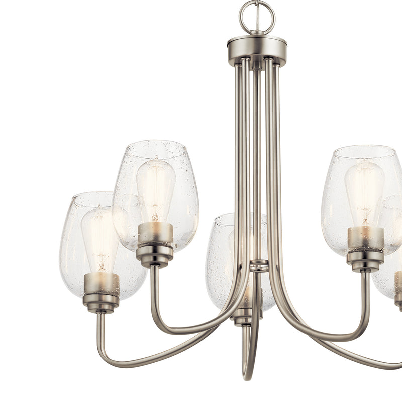 Kichler 44377NICS Five Light Chandelier, Brushed Nickel