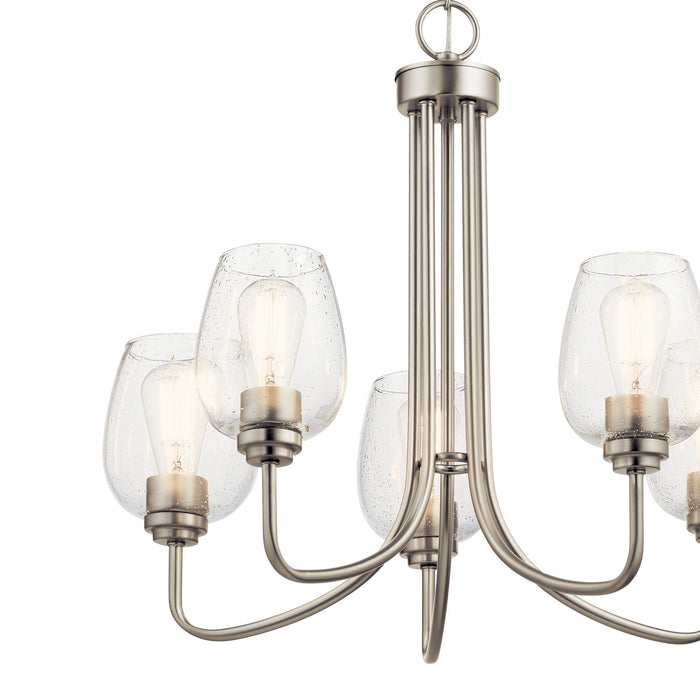 Kichler 44377NICS Five Light Chandelier, Brushed Nickel