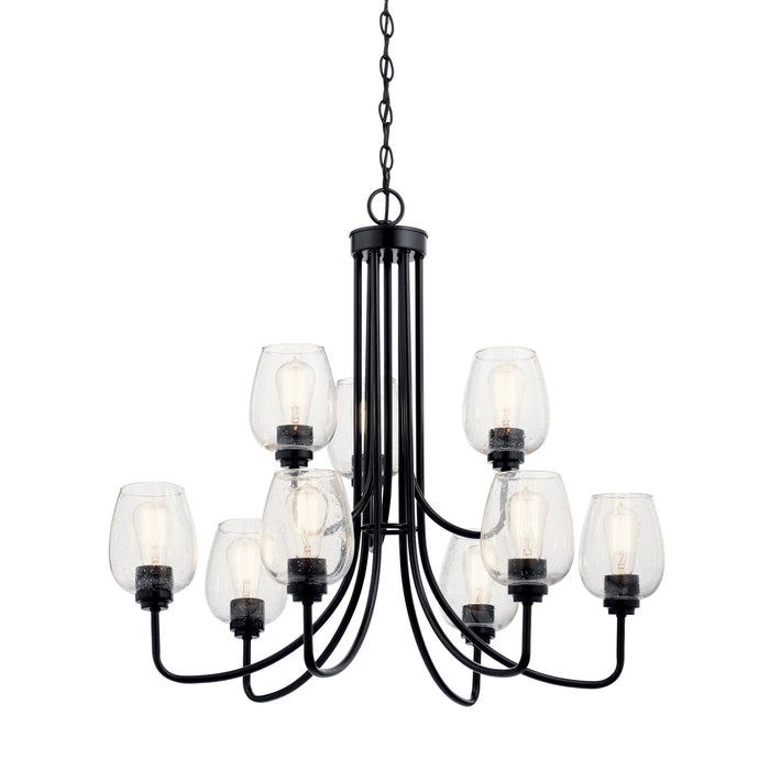 Kichler 44378BKCS Nine Light Chandelier, Black