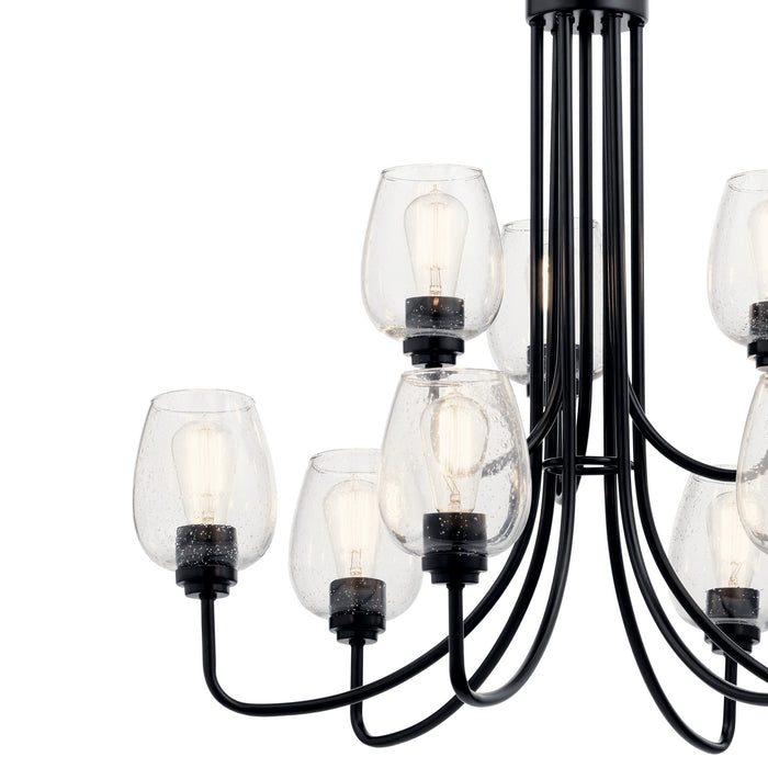 Kichler 44378BKCS Nine Light Chandelier, Black
