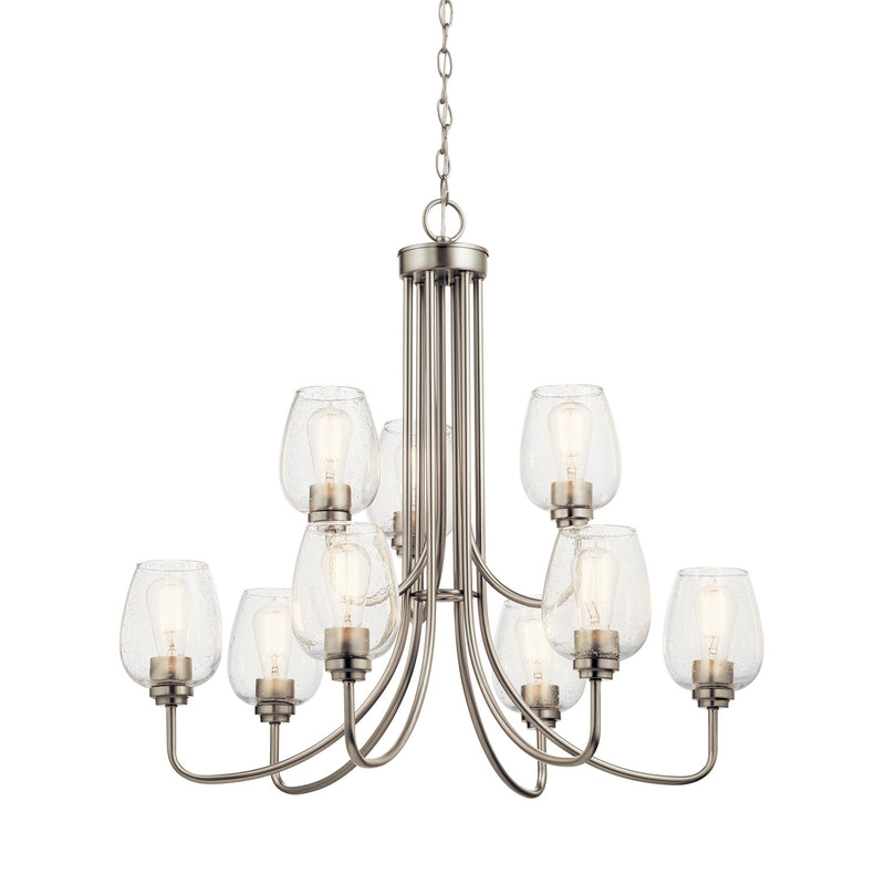Kichler 44378NICS Nine Light Chandelier, Brushed Nickel