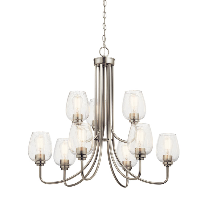 Kichler 44378NICS Nine Light Chandelier, Brushed Nickel