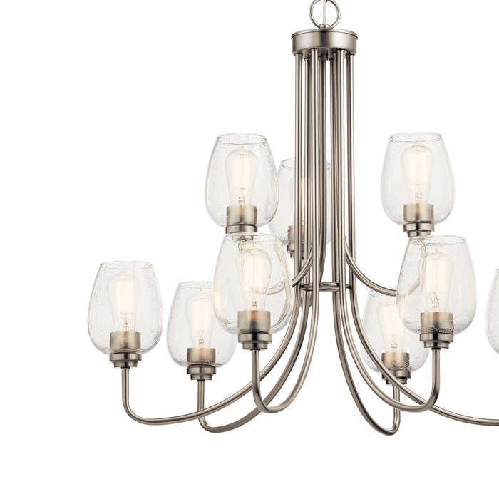 Kichler 44378NICS Nine Light Chandelier, Brushed Nickel