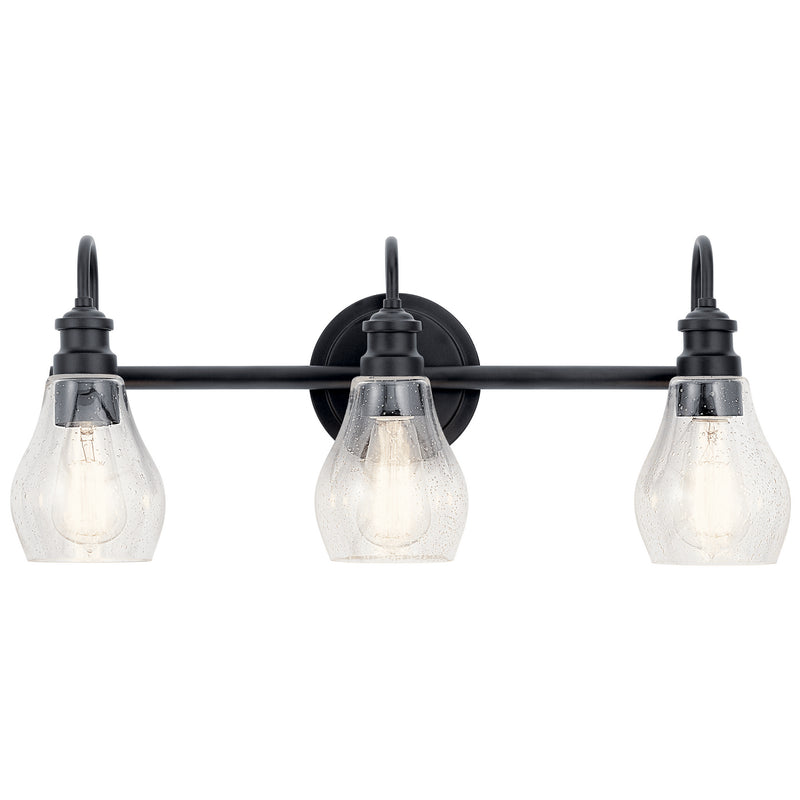 Kichler 45392BK Three Light Bath, Black